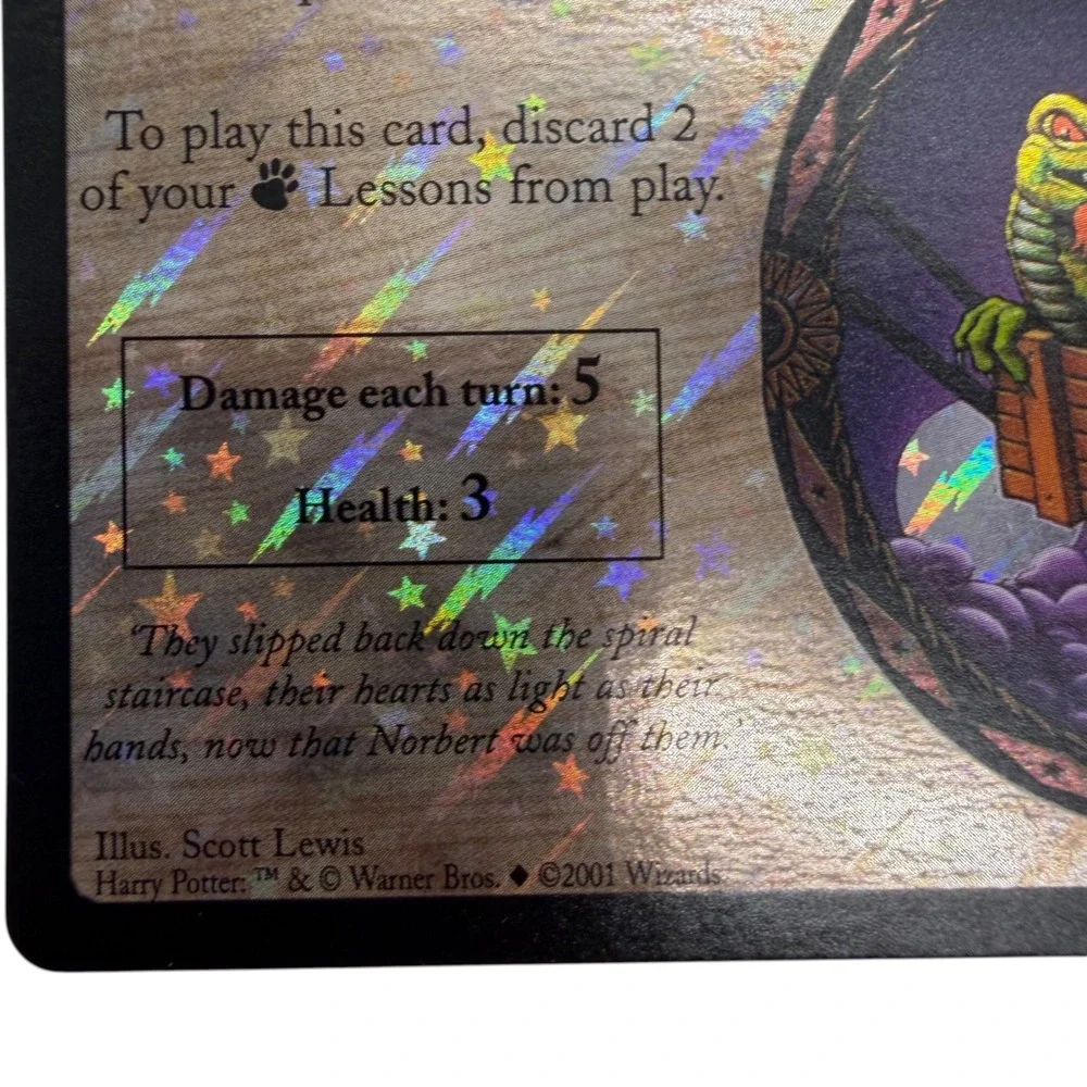 Harry Potter TCG Norbert 30/116 Holofoil Rare Base Set 2001 Wizards Excellent
